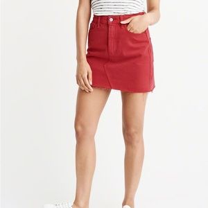 Abercrombie & Fitch Red Denim Skirt